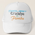 Coolest Grandpa In Florida Customize Trucker Hat at Zazzle