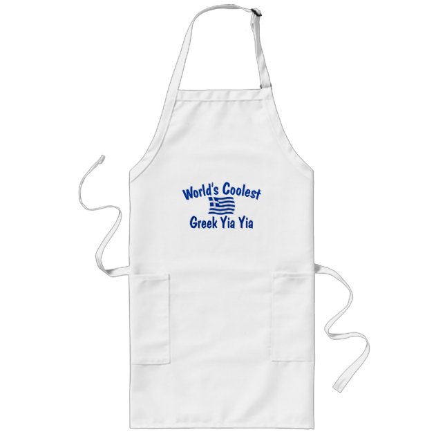 Coolest Greek Yia Yia Long Apron (Front)