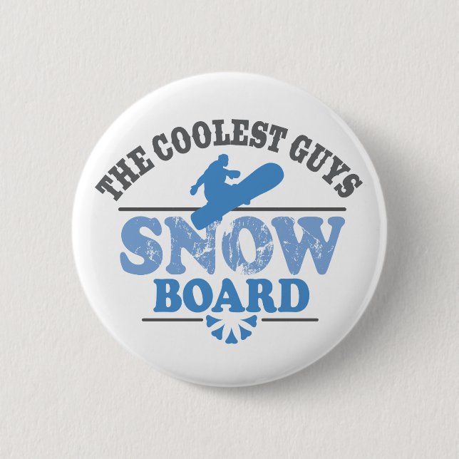 Coolest Guys Snowboard Button (Front)
