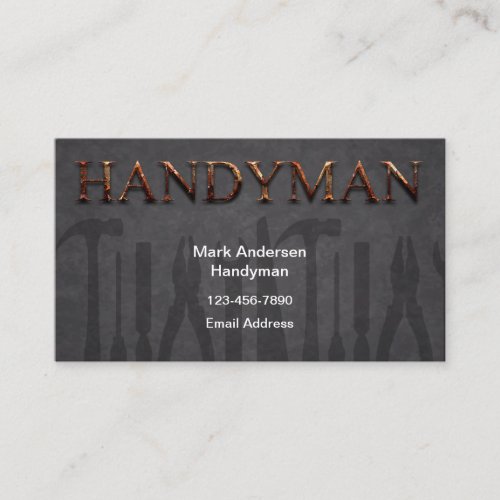 Coolest Handyman Theme Business Cards