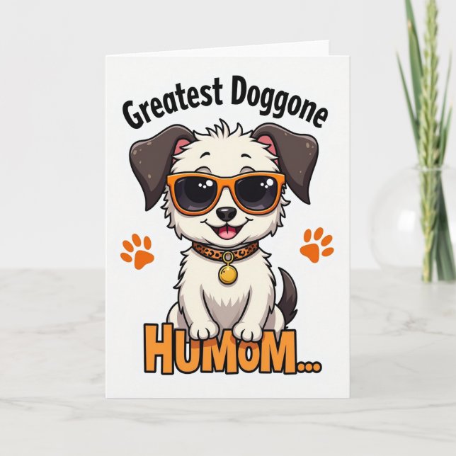 Coolest Humom Puppy Illustration Card (Front)