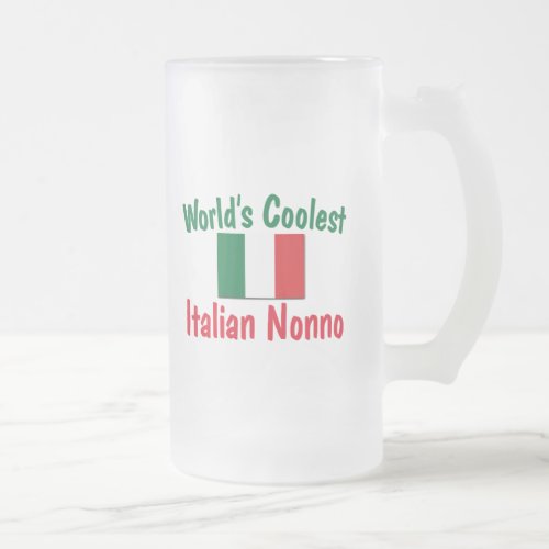 Coolest Italian Nonno Frosted Glass Beer Mug