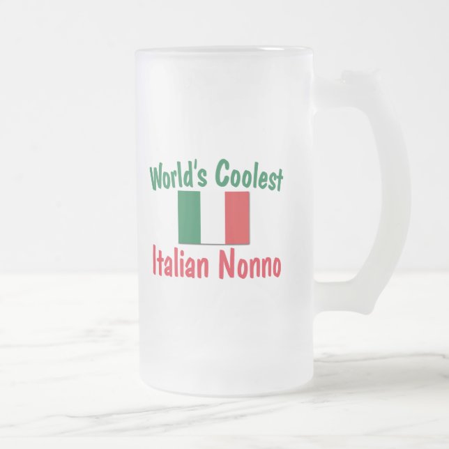 Coolest Italian Nonno Frosted Glass Beer Mug (Right)
