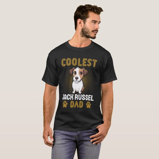 Coolest Jack Russel Terrier Dad  Typography T-Shirt (Front Full)