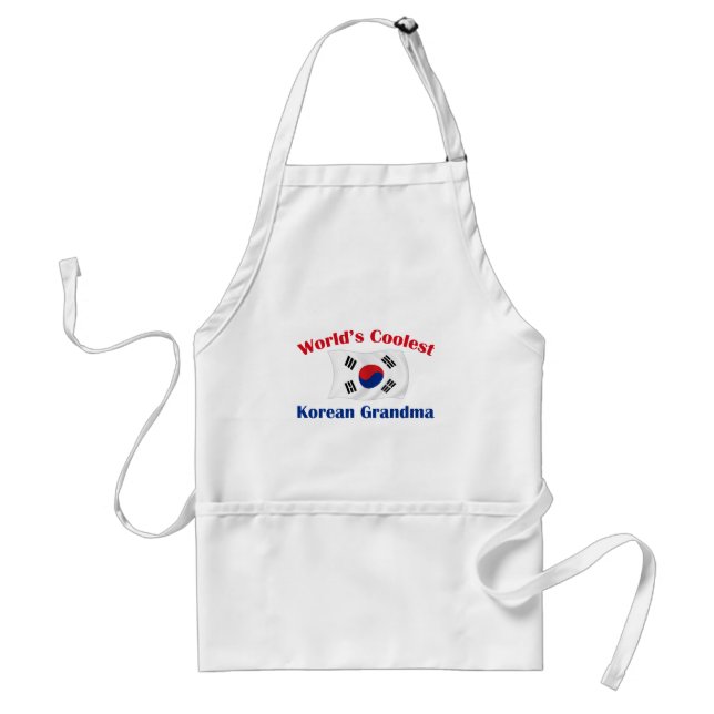 Coolest Korean Grandma Adult Apron (Front)