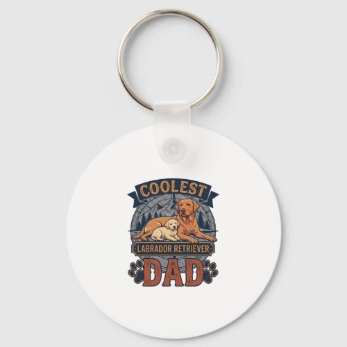 Coolest Labrador Retriever Dad Dog Mountain Paw Pr Keychain