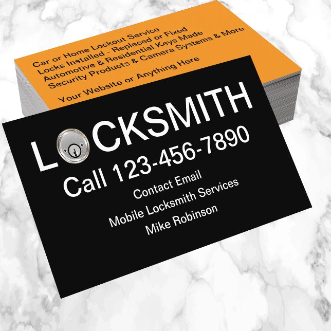 Coolest Locksmith Service Modern Business Cards (Creator Uploaded)