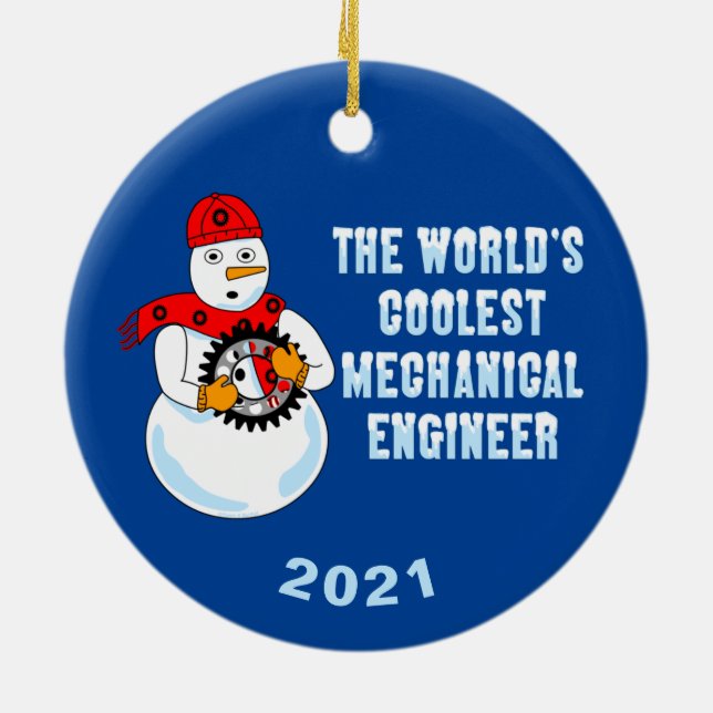 Coolest Mechanical Engineer Ceramic Ornament (Back)