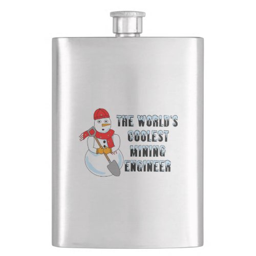 Coolest Mining Engineer Snowman Flask