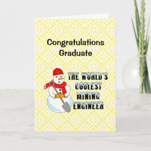 Coolest Mining Engineer Snowman Graduation Card