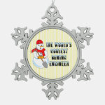 Coolest Mining Engineer Snowman Snowflake Pewter Christmas Ornament