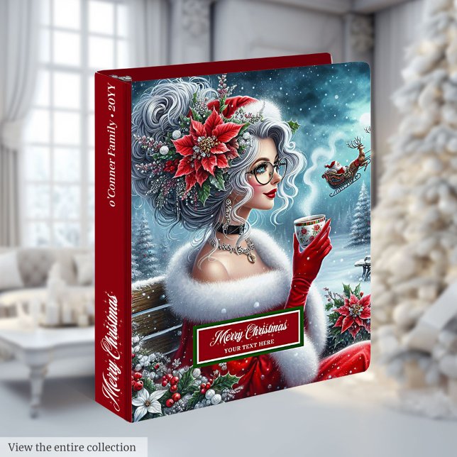 Coolest Modern Mrs. Claus Christmas 3 Ring Binder (Coolest Modern Mrs. Claus Christmas 3 Ring Binder)