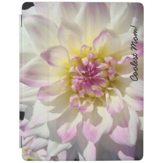 Coolest Mom! iPAD covers Floral White Pink Dahlias