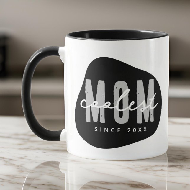 Coolest Mom Since 20XX Modern Simple Preppy Mug (Creator Uploaded)