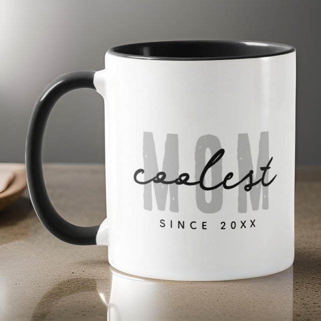 Coolest Mom Since 20XX Modern Simple Preppy Mug (Creator Uploaded)