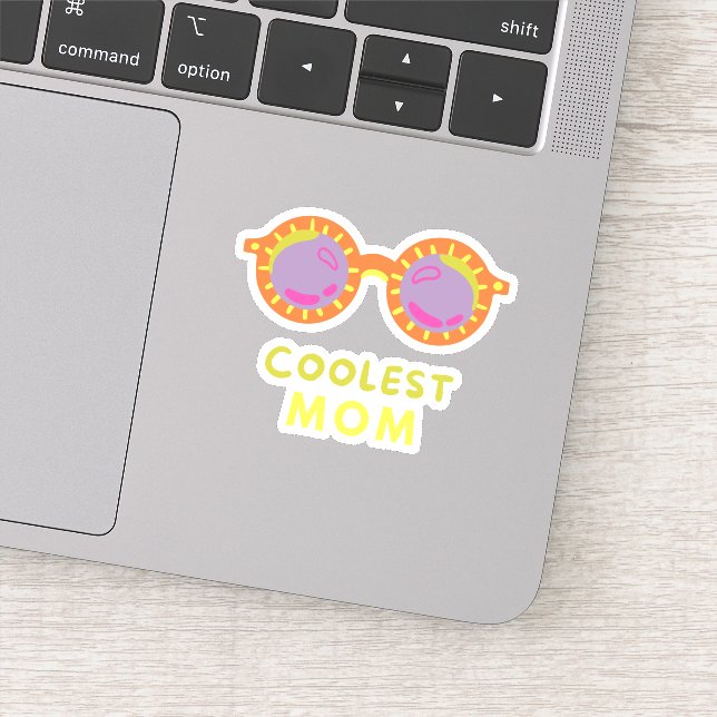 coolest mom with cool sunglasses sticker (Detail)