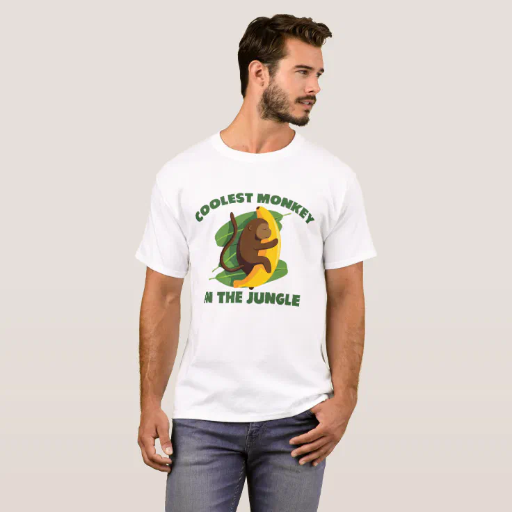 COOLEST MONKEY IN THE JUNGLE Funny Novelty Tshirt Tee Top Cool Kids Adults NEW 
