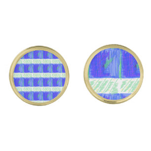 Coolest Nautical Blue Abstract Cufflinks