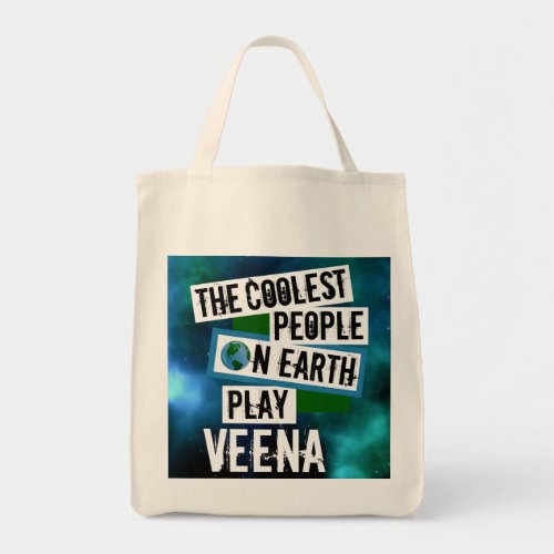 The Coolest People on Earth Play Veena Nebula GroceryTote Bag