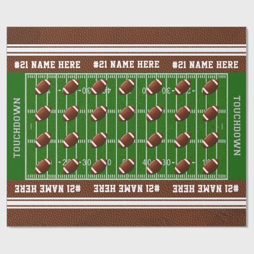 Coolest Personalized Football Wrapping Paper Roll Zazzle