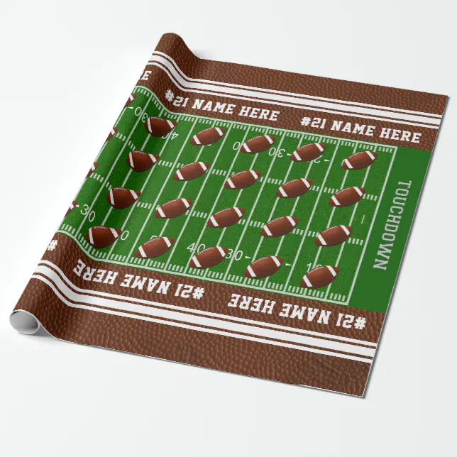 Coolest Personalized Football Wrapping Paper Roll Zazzle