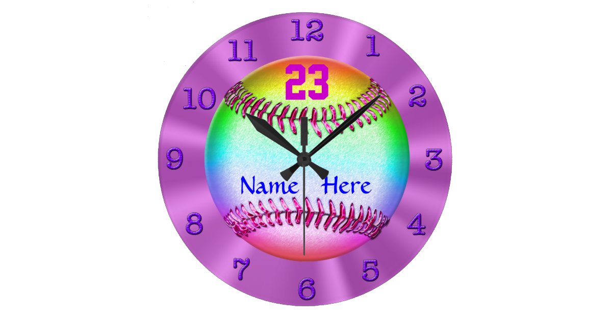 Coolest Personalized Softball Clocks for Girls