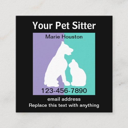 Coolest Pet Sitter Modern Business Cards