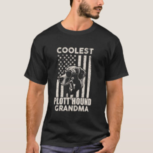 Coolest Plott Hound Grandma Vintage American Flag T-Shirt