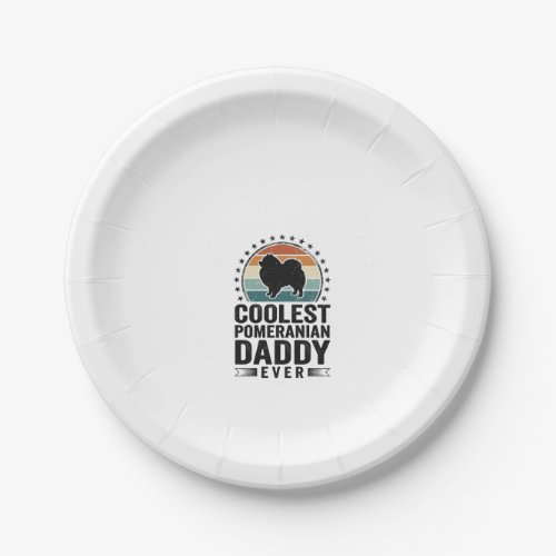 Coolest Pomeranian Daddy Vintage Dog Dad Shirt_1 Paper Plates