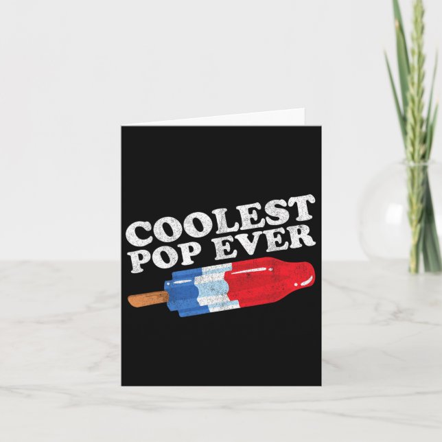 Coolest Pop Ever Popsicle Funny Retro Bomb Fathers Card (Front)