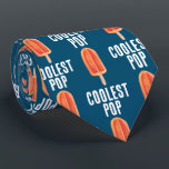 Coolest Pop | Fathers Day Orange Creamsicle Dad Neck Tie<br><div class="desc">The raddest dads and the coolest pops really do love their ties ...  and if he's gonna wear it with his t-shirt might as well get him the cool tie. Cool orange creamsicle on dark blue-green background with a clean white block font,  because he is the coolest pop around.</div>