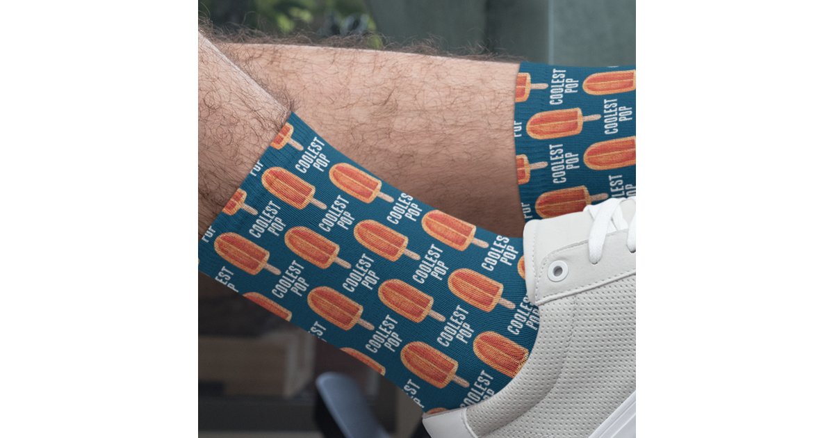 Father Rocks Socks Cookstown Coolest Pop | Fathers Day Orange Creamsicle Dad Socks | Zazzle