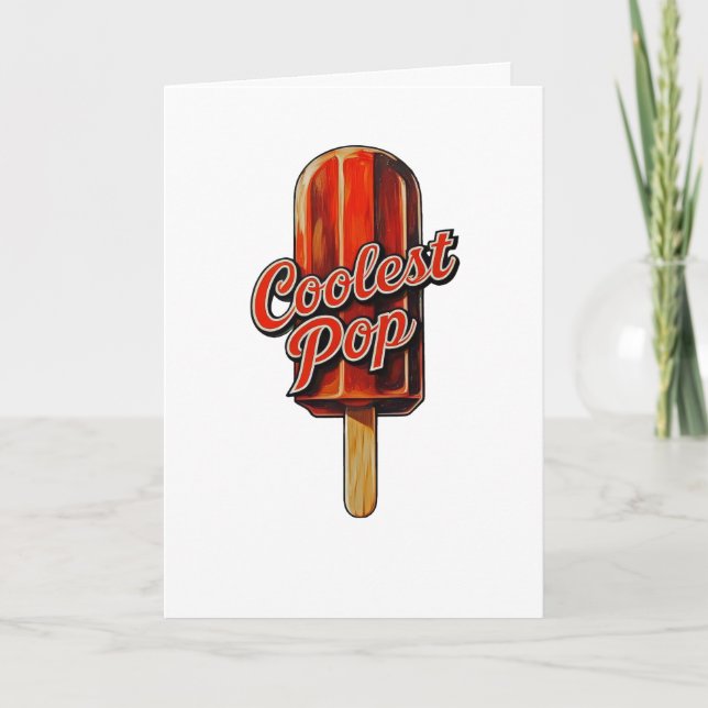 Coolest Pop Funny Fathers Day Retro Dad Joke  Card (Front)