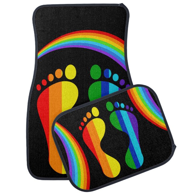 Coolest Pride Rainbow Feet Car Floor Mat (Set)