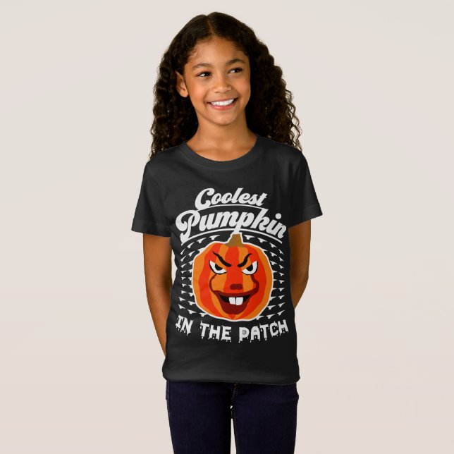 Coolest Pumpkin – Funny Fall & Halloween Tee Shirt (Front Full)