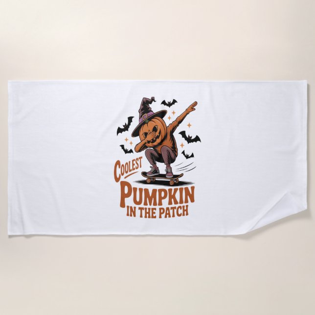 Coolest Pumpkin in the Patch Beach Towel (Front)