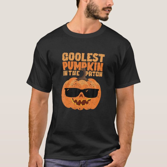 Coolest Pumpkin In The Patch Funny Halloween Cool T-Shirt (Front)