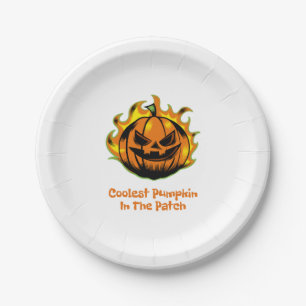 Coolest Pumpkin In The Patch Funny Halloween Men Paper Plates