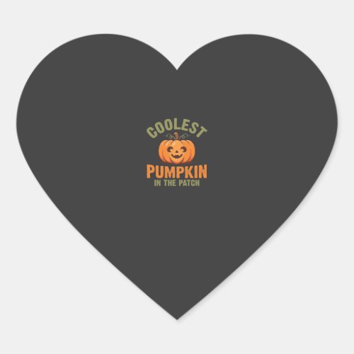 Coolest Pumpkin In The Patch Halloween Design Heart Sticker