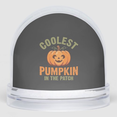Coolest Pumpkin In The Patch Halloween Design Snow Globe