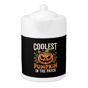 Coolest Pumpkin in the Patch Halloween Design Teapot