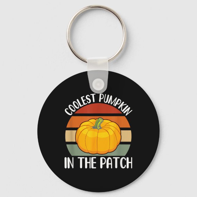 Coolest Pumpkin In The Patch Halloween For Men And Keychain (Front)