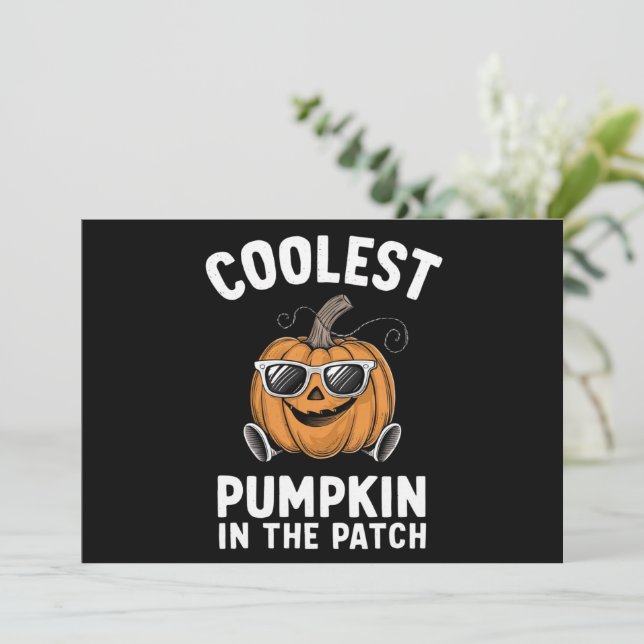 Coolest Pumpkin In The Patch Halloween Invitation (Standing Front)