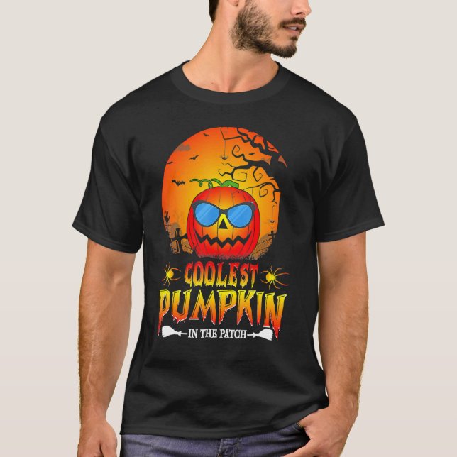 Coolest Pumpkin In The Patch Halloween Pumpkin Sun T-Shirt (Front)