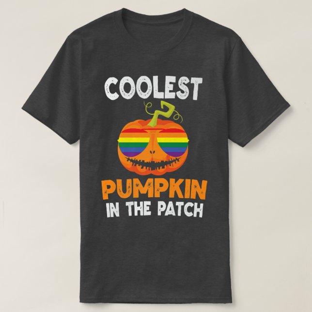 Coolest Pumpkin In The Patch Halloween Rainbow Gla T-Shirt (Design Front)