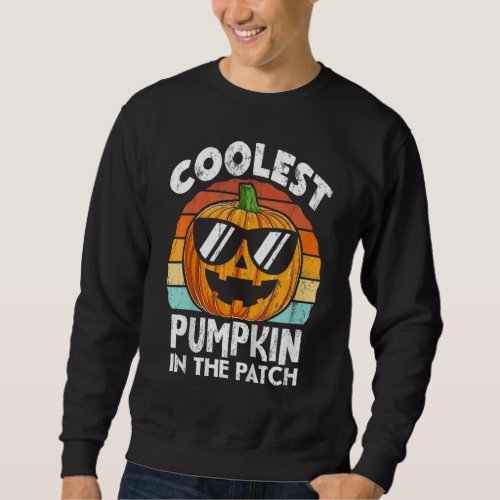 Coolest Pumpkin In The Patch Halloween Toddler Boy Sweatshirt