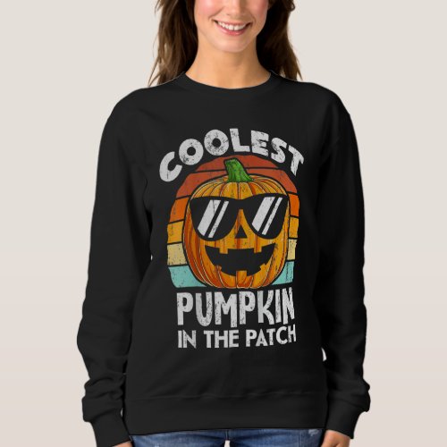 Coolest Pumpkin In The Patch Halloween Toddler Boy Sweatshirt