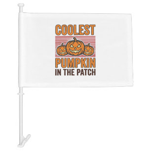 Coolest Pumpkin in the Patch Halloween Vintage Des Car Flag