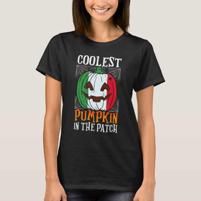Coolest Pumpkin In The Patch Italian Flag Jack Ou2 T-Shirt (Front)