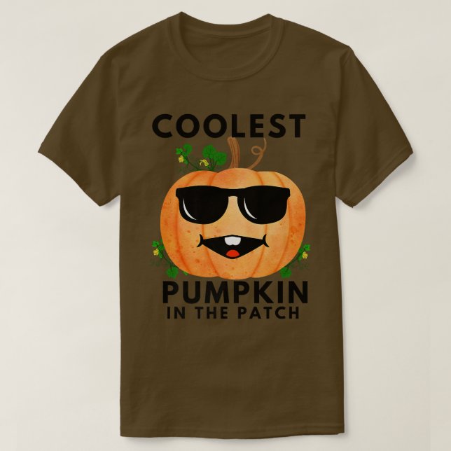 Coolest Pumpkin In The Patch Pumpkin With Sunglass T-Shirt (Design Front)